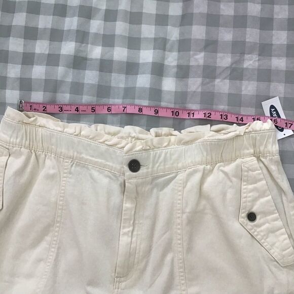 OLD Navy cotton short bermuda ecru off white high rise shorts high waisted Large - Picture 5 of 10